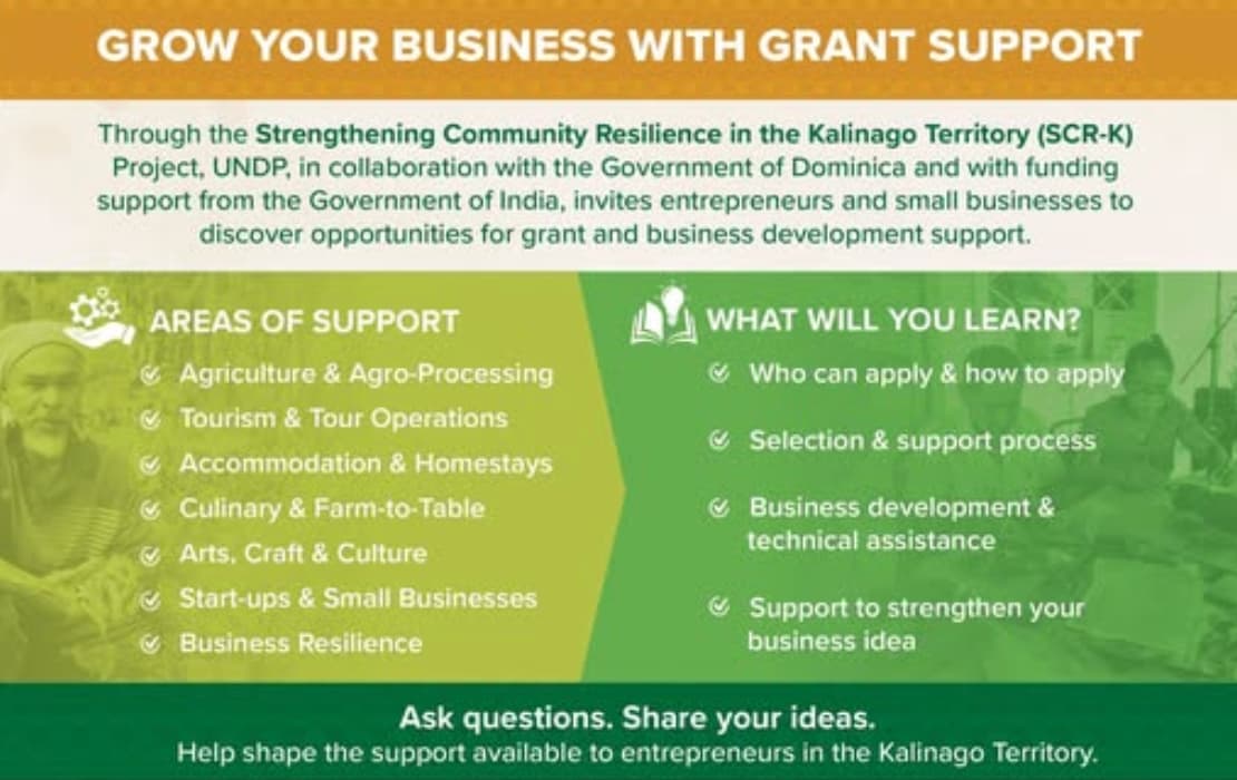 Kalinago Entrepreneurs Offered New Grant Opportunities